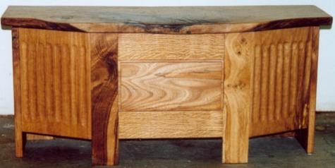 Fluted oak chest