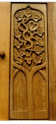 Owl in ivy door